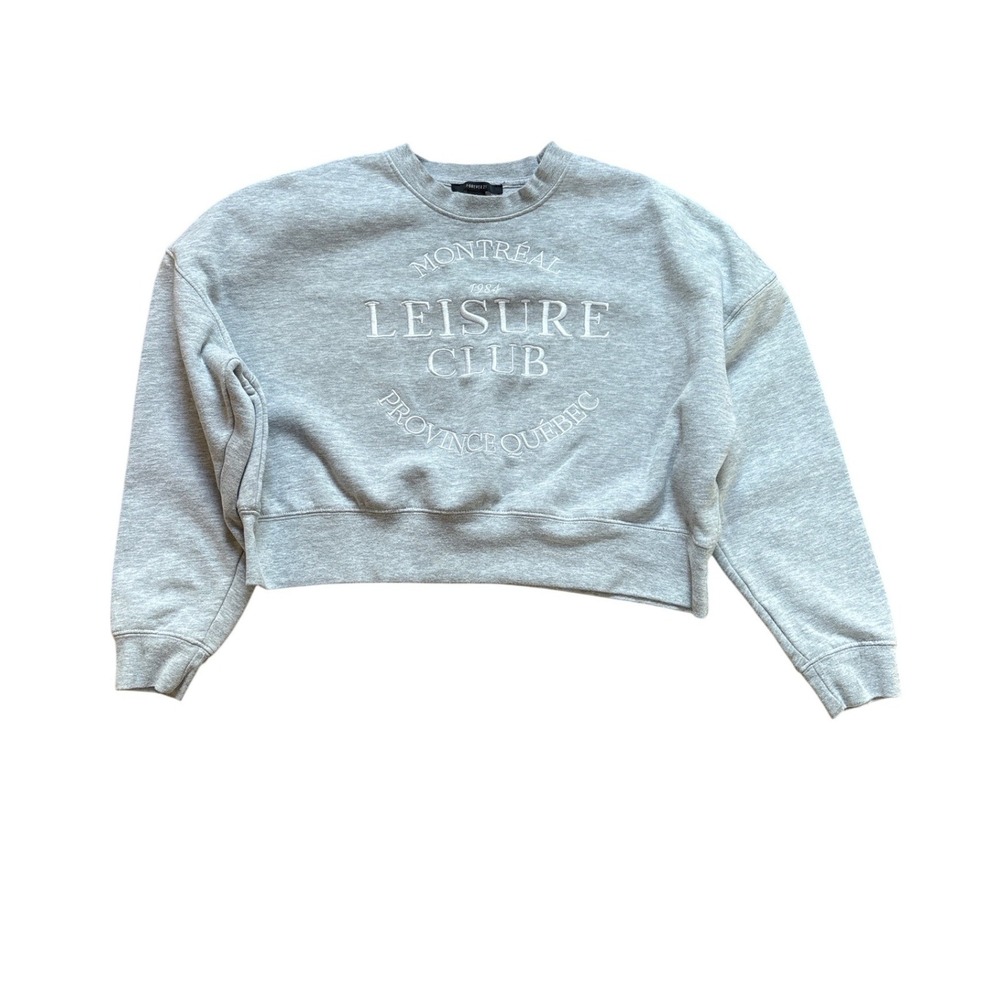 Forever 21 Sweatshirt Womens Grey Montreal Leisure Club Graphic SIZE S